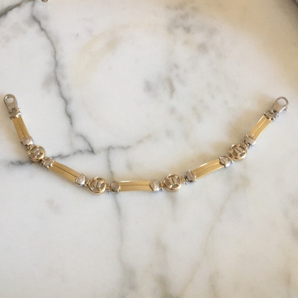 Vintage Fashion bracelet, 14k white & yellow gold - Picture 9 of 13